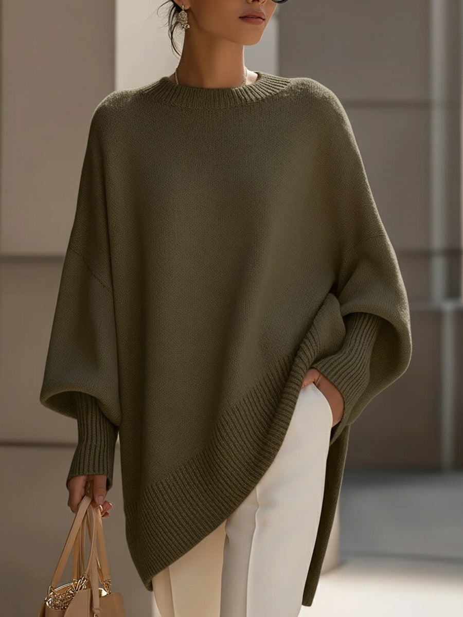 Genevieve | Women's Cashmere Batwing Poncho Sweater