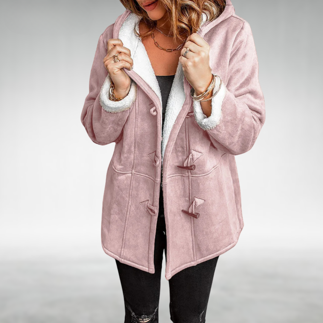 Rosalind | Women's Toggle Button Hooded Coat with Faux Fur Lining