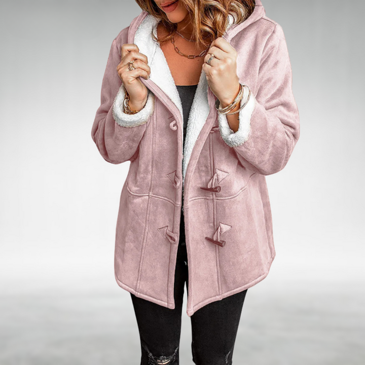 Rosalind | Women's Toggle Button Hooded Coat with Faux Fur Lining