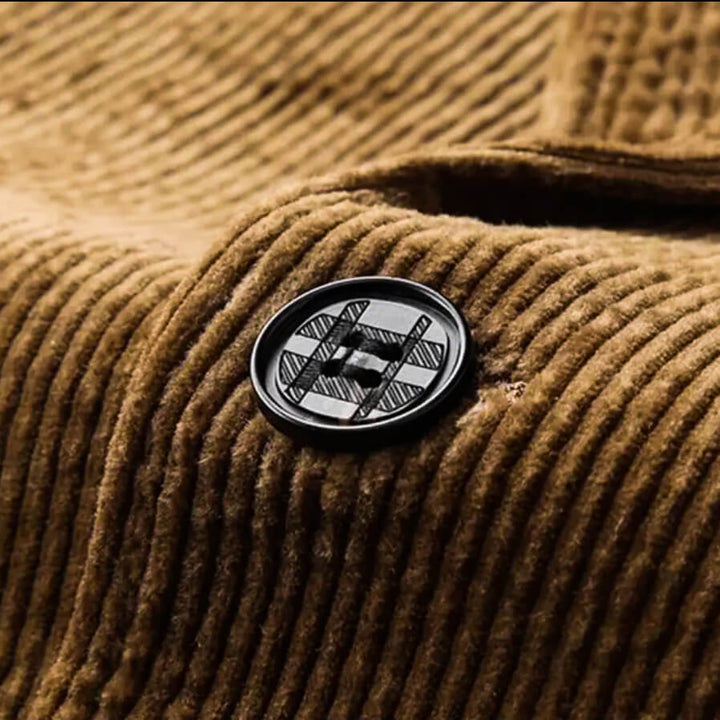 Notch Lapel Two Button Patch Pocket Corduroy Blazer