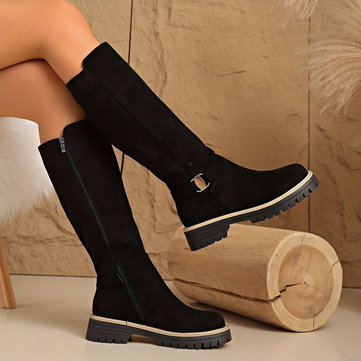 Odessa | Women's Knee High Buckle Platform Boots