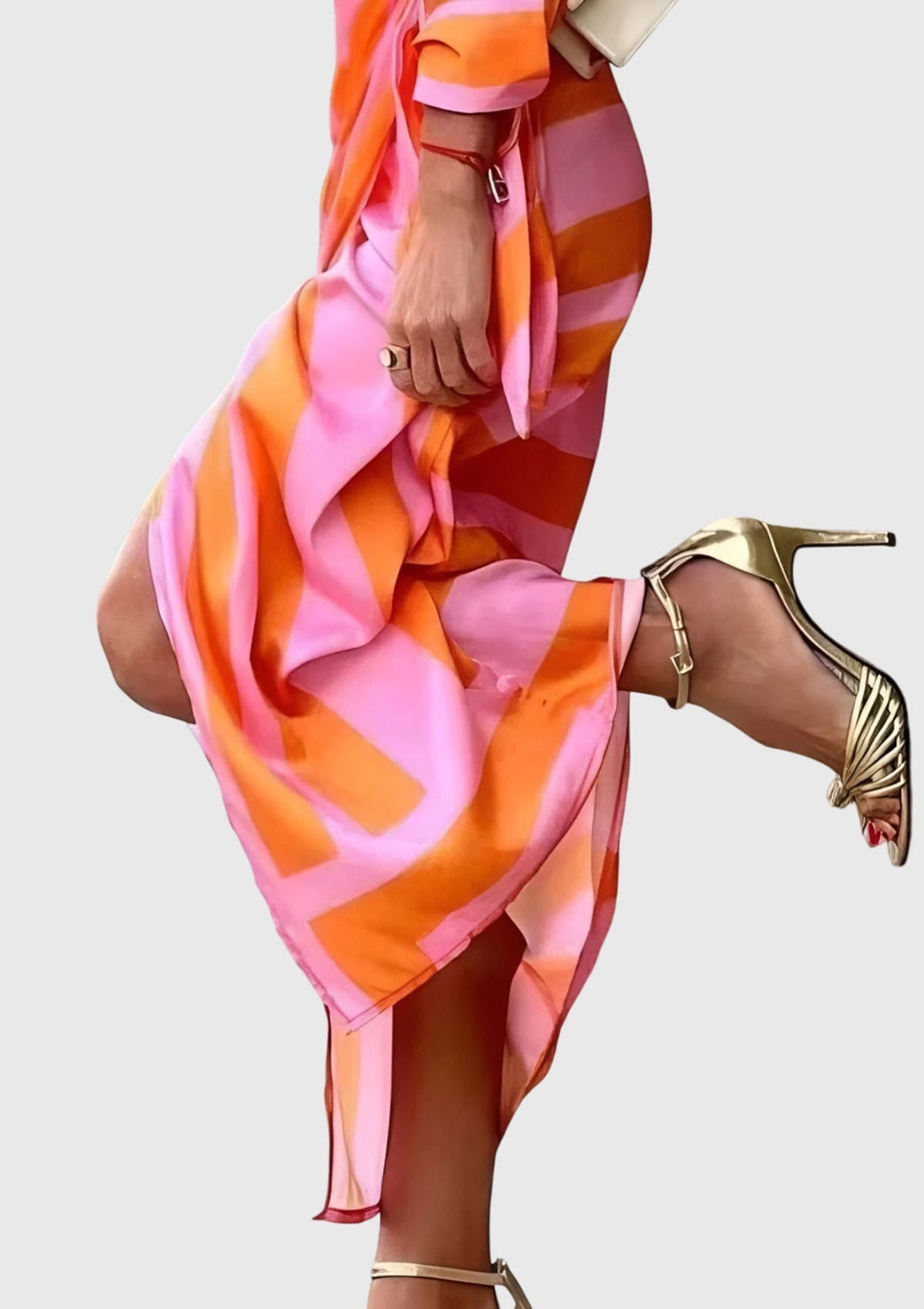 Striped Wrap Midi Dress Chic Shirt Dress Summer