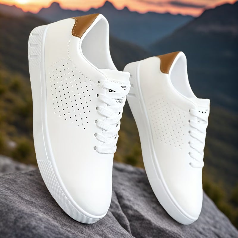 Marcus | Men's Clean Low-Top Sneakers with Perforated Toe