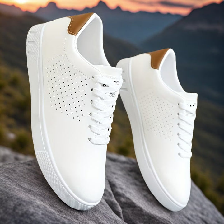 Marcus | Men's Clean Low-Top Sneakers with Perforated Toe