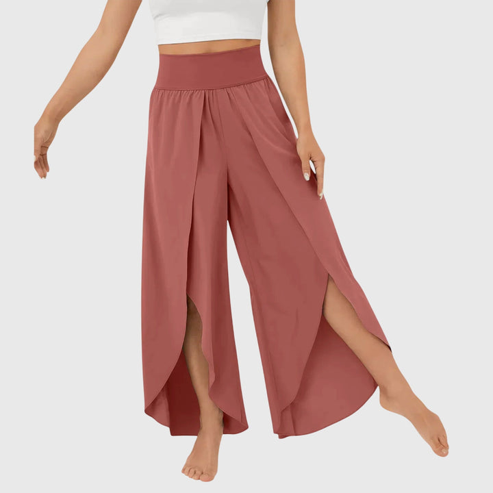 High Waisted Split Flowy Wide Leg Pants Women - Boho Style
