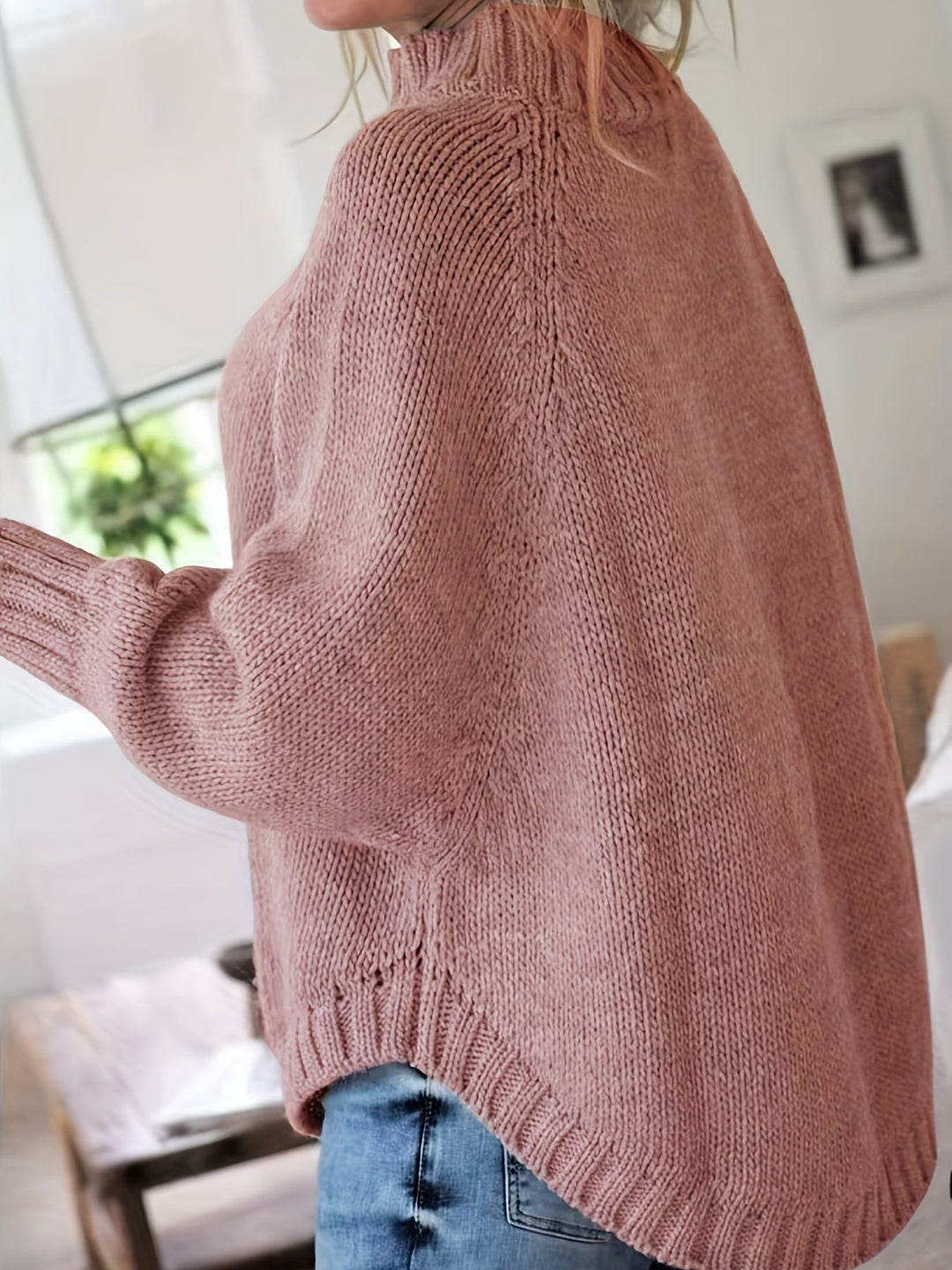 Isolde | Women's Oversized Cable Knit Turtleneck Sweater