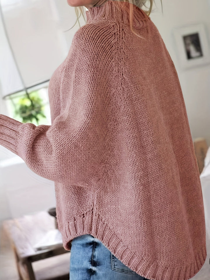 Isolde | Women's Oversized Cable Knit Turtleneck Sweater