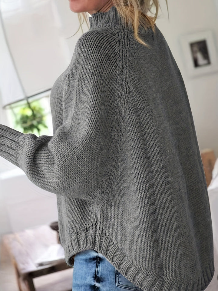 Isolde | Women's Oversized Cable Knit Turtleneck Sweater