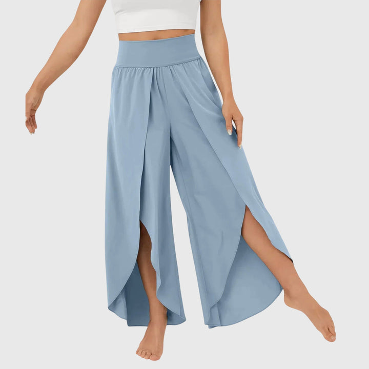 High Waisted Split Flowy Wide Leg Pants Women - Boho Style