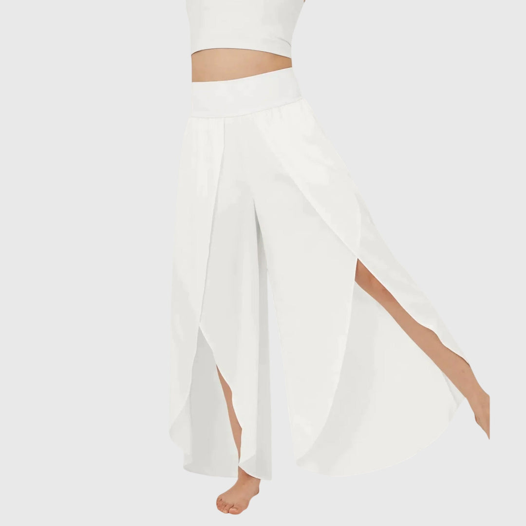 High Waisted Split Flowy Wide Leg Pants Women - Boho Style