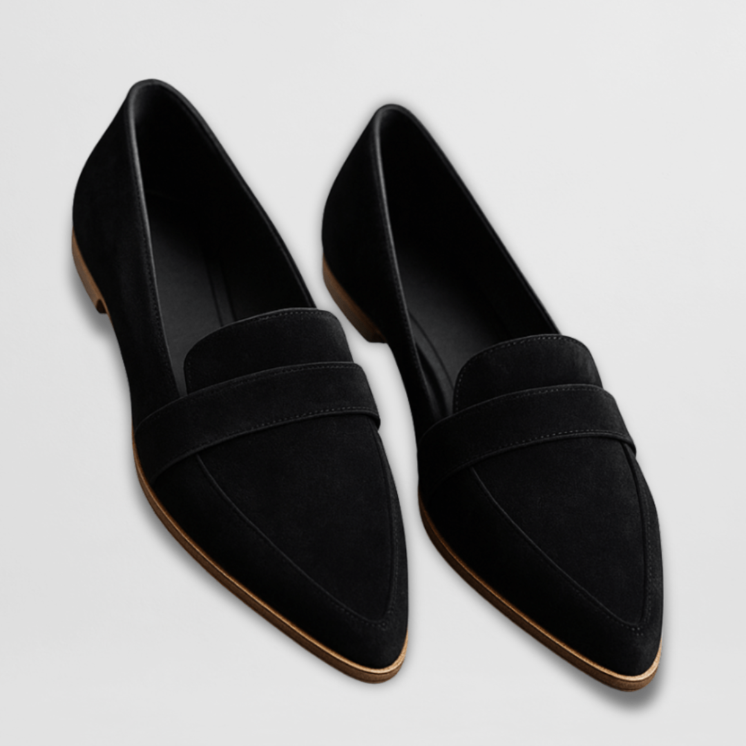Suede Penny Strap Pointed Toe Loafers Women