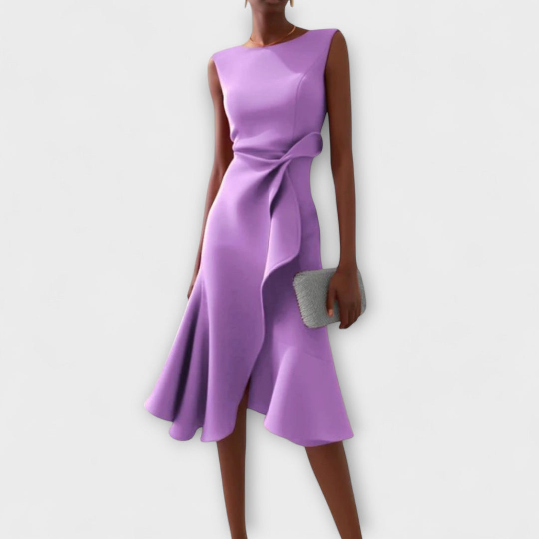 Women's Ruffle Midi Dress Cocktail Wedding Guest