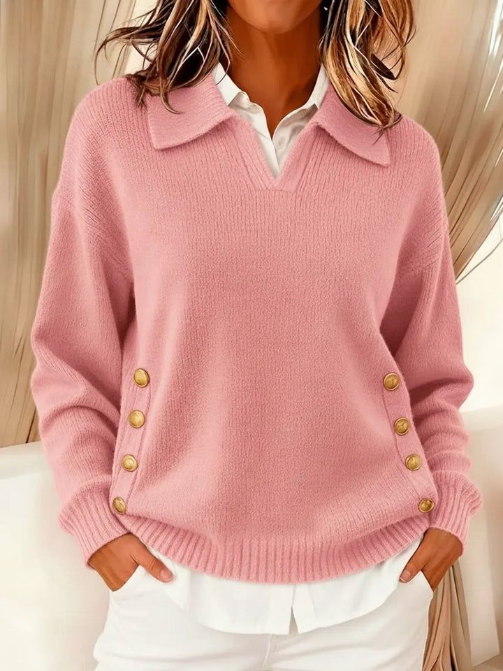 Rosalind | Women's V-Neck Collared Polo Sweater