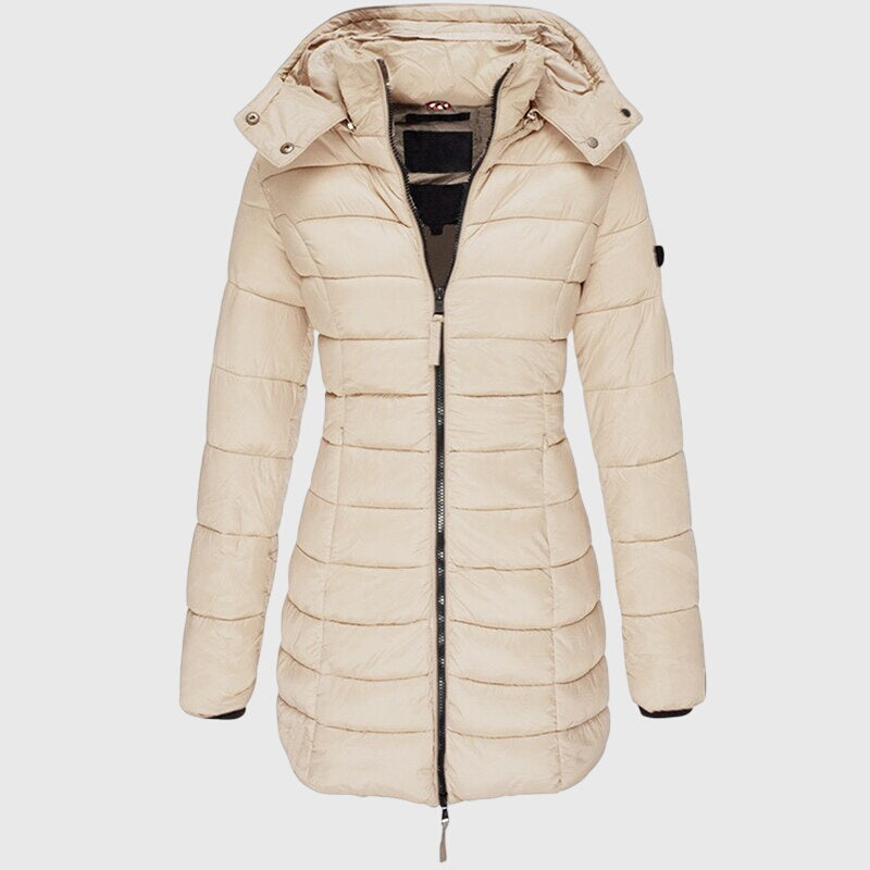 Marchetta | Women's Zip Front Hooded Longline Puffer Jacket