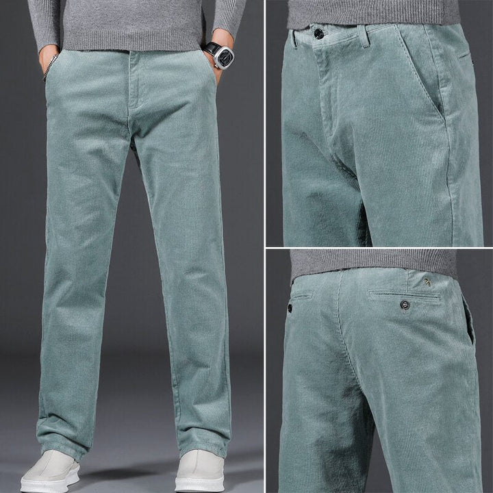 Slim Straight Corduroy Casual Trousers - Smart Everyday Fit