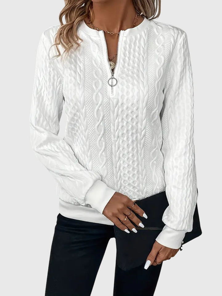 Seraphina | Women's Textured Cable Quarter-Zip Sweater