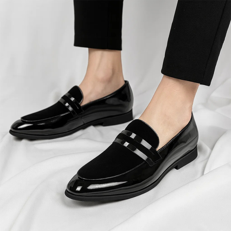 Patent Leather Penny Loafers - Mens Formal Shoes Slip On