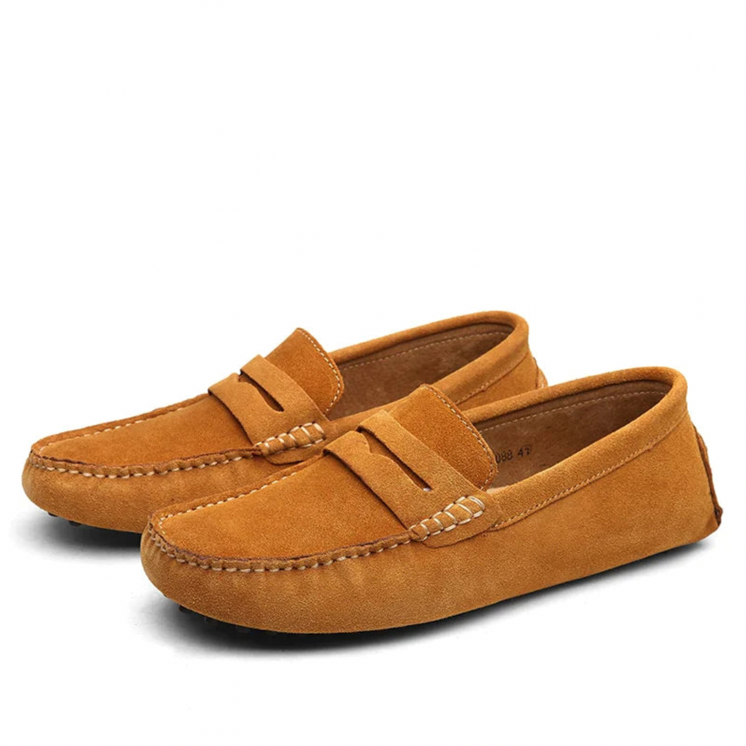 Suede Penny Loafers - Men's Casual Shoes Slip On