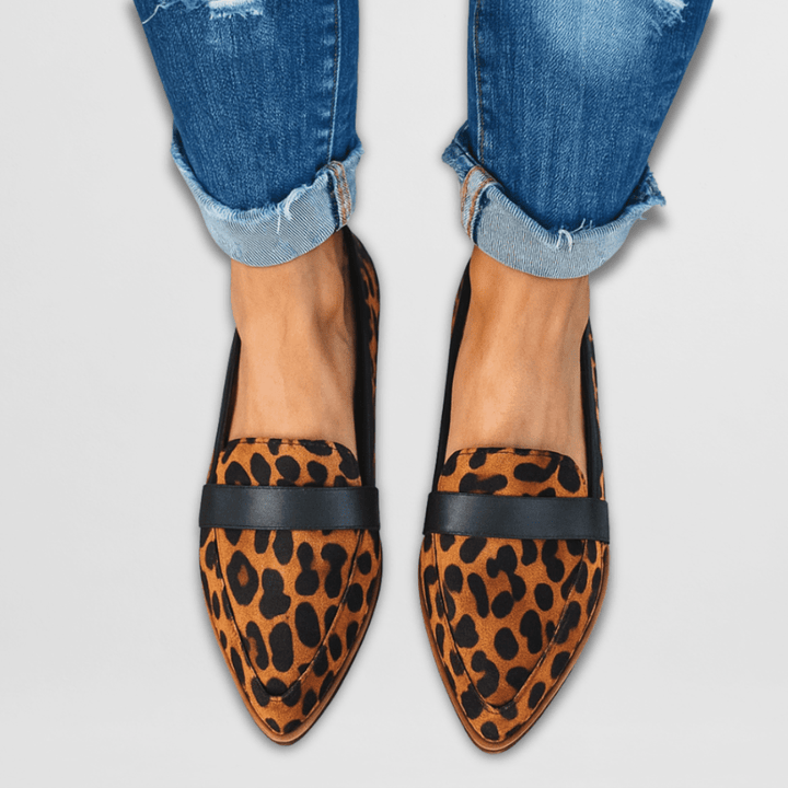Suede Penny Strap Pointed Toe Loafers Women