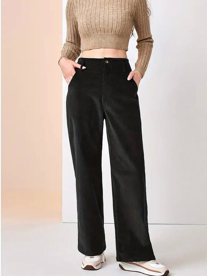 Sabine | Women's Relaxed Wide Leg Corduroy Pants with Button Fly