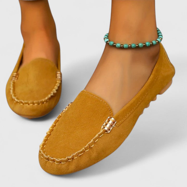 Suede Moccasin Slip On Loafers Women