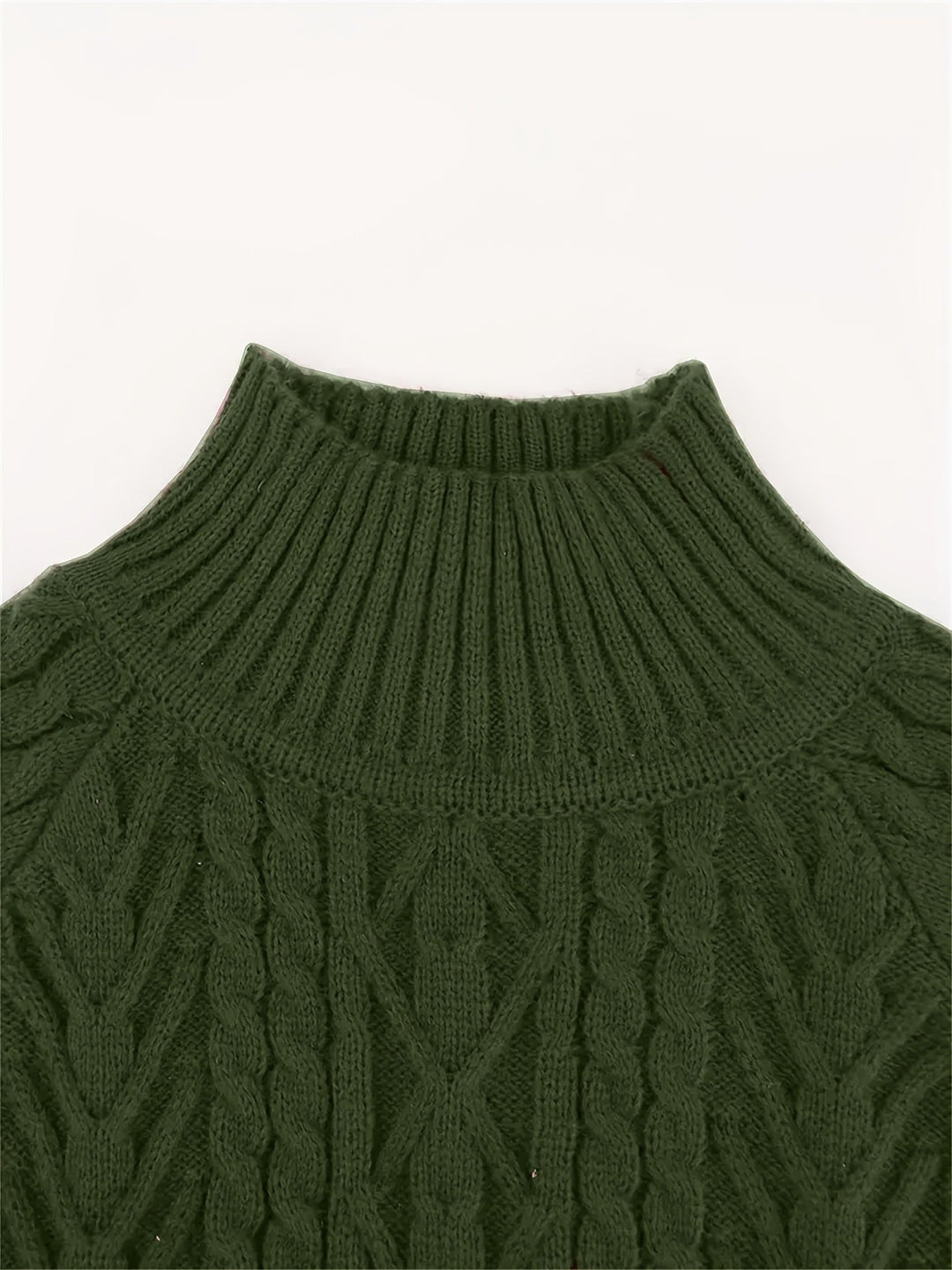 Isolde | Women's Puff Sleeve Mock Neck Cable Knit Sweater