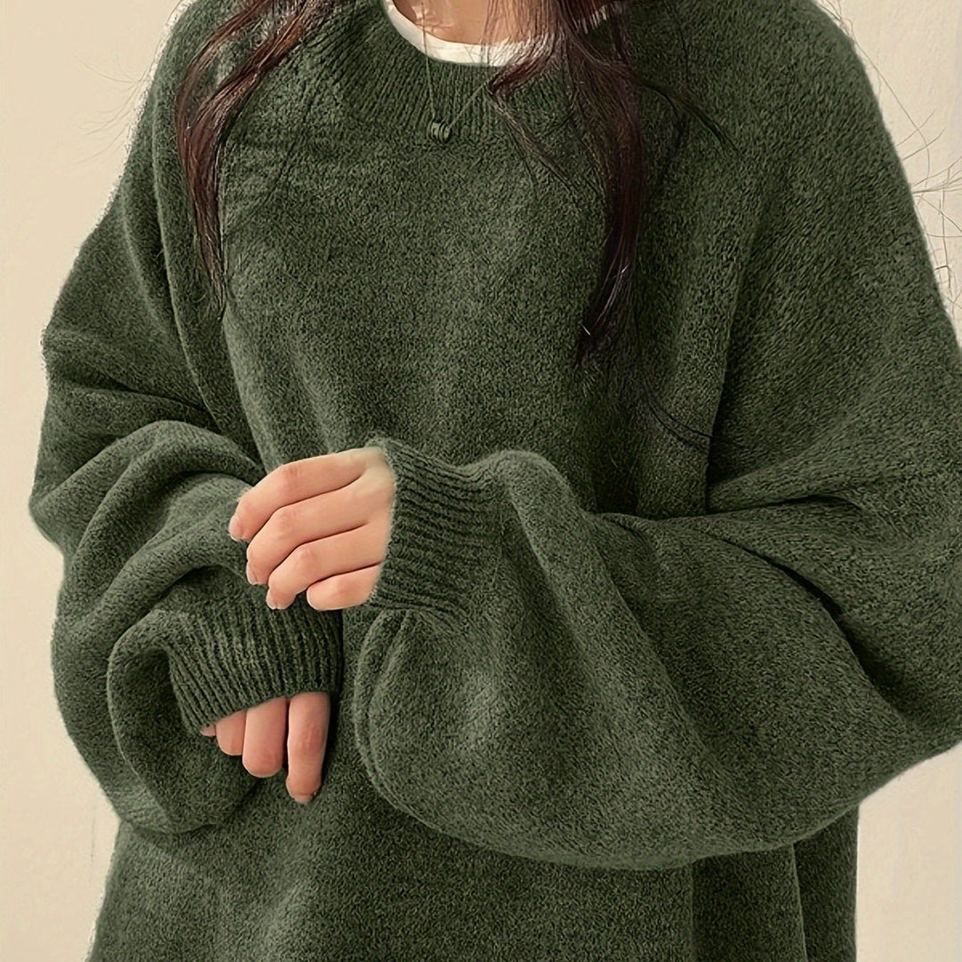 Josephine | Women's Balloon Sleeve Sweater with Relaxed Crew Neckline