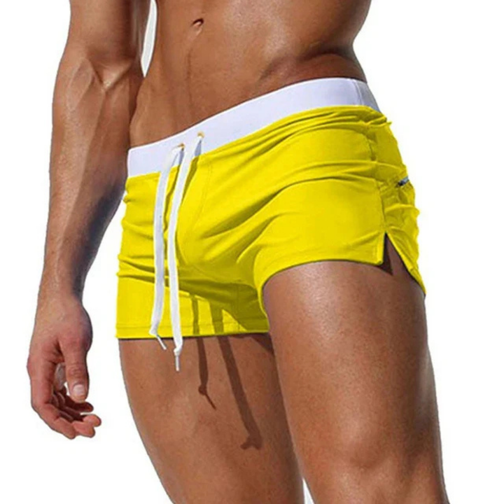 Drawstring Low Rise Fitted Swim Trunk