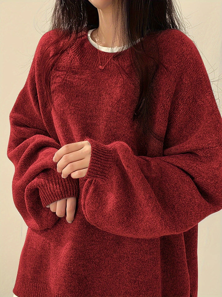 Josephine | Women's Balloon Sleeve Sweater with Relaxed Crew Neckline