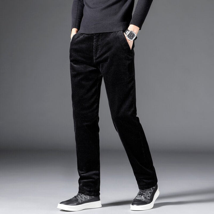Slim Straight Corduroy Casual Trousers - Smart Everyday Fit
