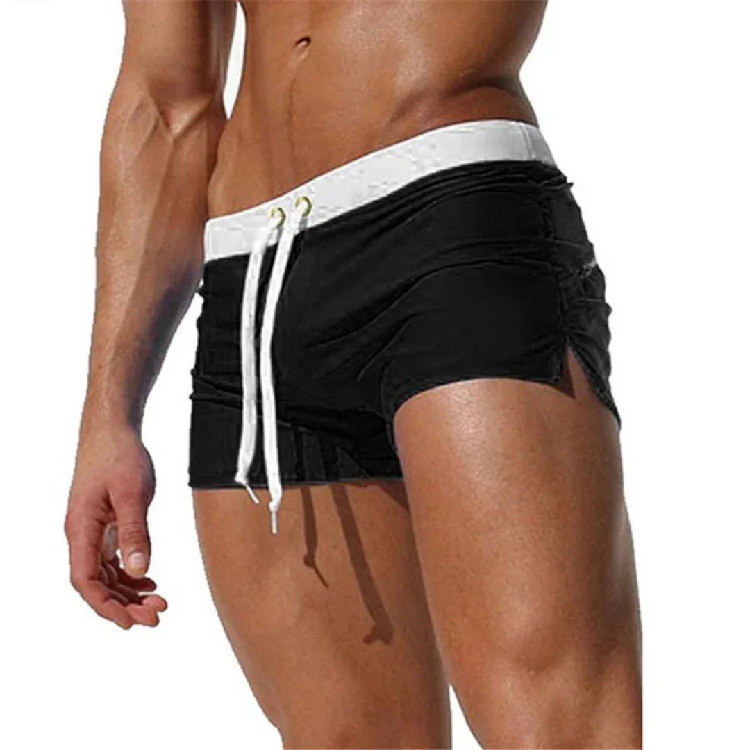 Drawstring Low Rise Fitted Swim Trunk