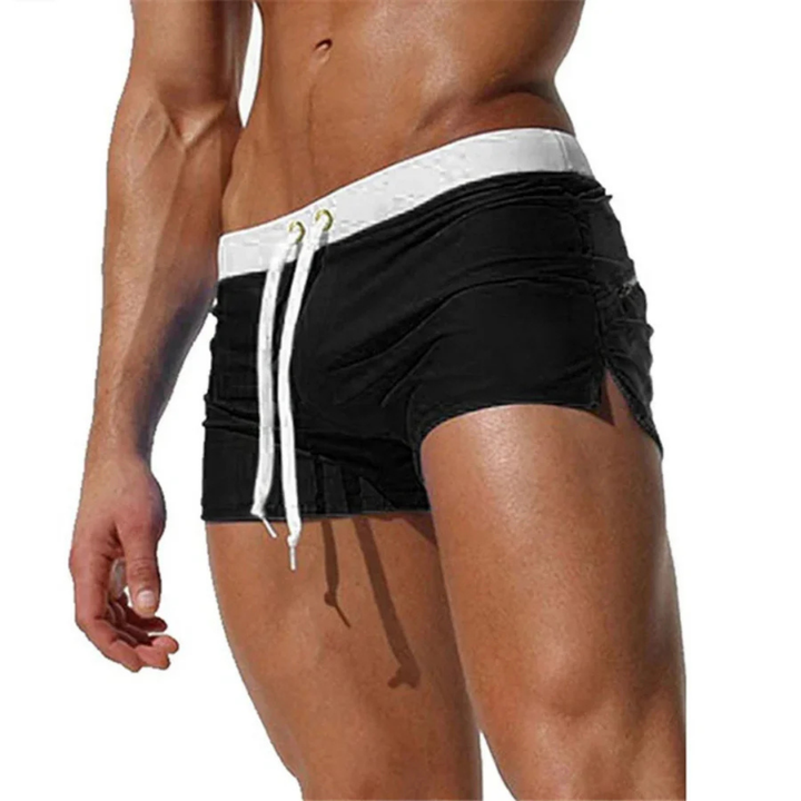 Drawstring Low Rise Fitted Swim Trunk