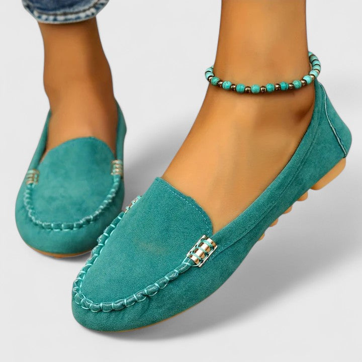 Suede Moccasin Slip On Loafers Women