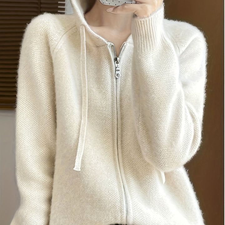 Isolde | Women's Zip-Up Hooded Cardigan for Layering