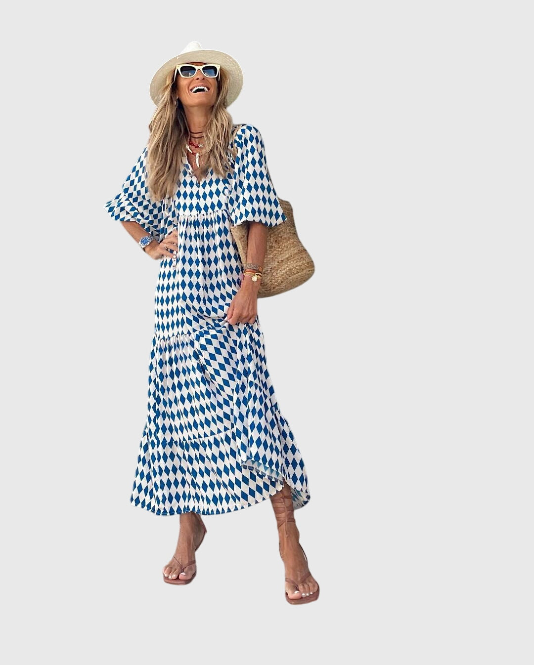 Long Sleeve Floral Maxi Dress Loose Fit