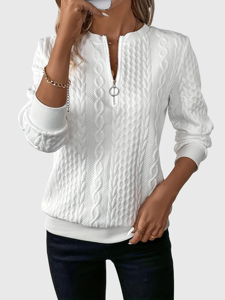 Seraphina | Women's Textured Cable Quarter-Zip Sweater