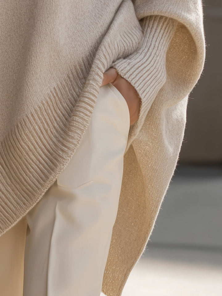 Genevieve | Women's Cashmere Batwing Poncho Sweater