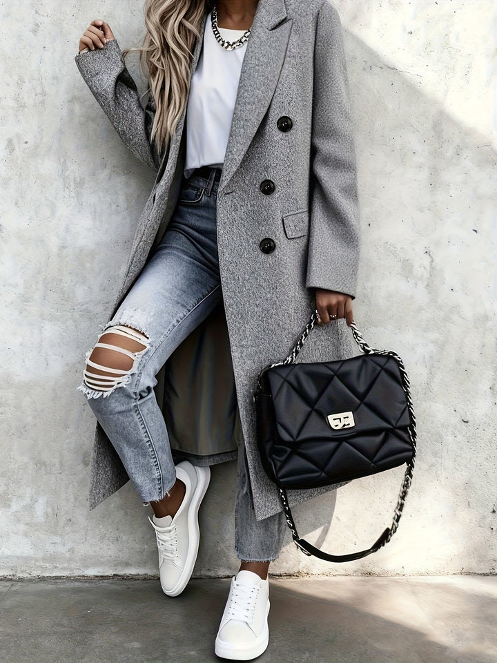 Bernadette | Women's Long Lapel Double Breasted Coat