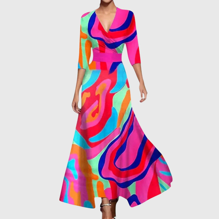 Women's Floral Wrap Maxi Dress Wedding Guest