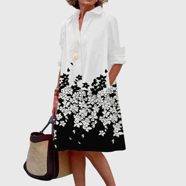 Oversized Button Down Casual Midi Shirt Dress