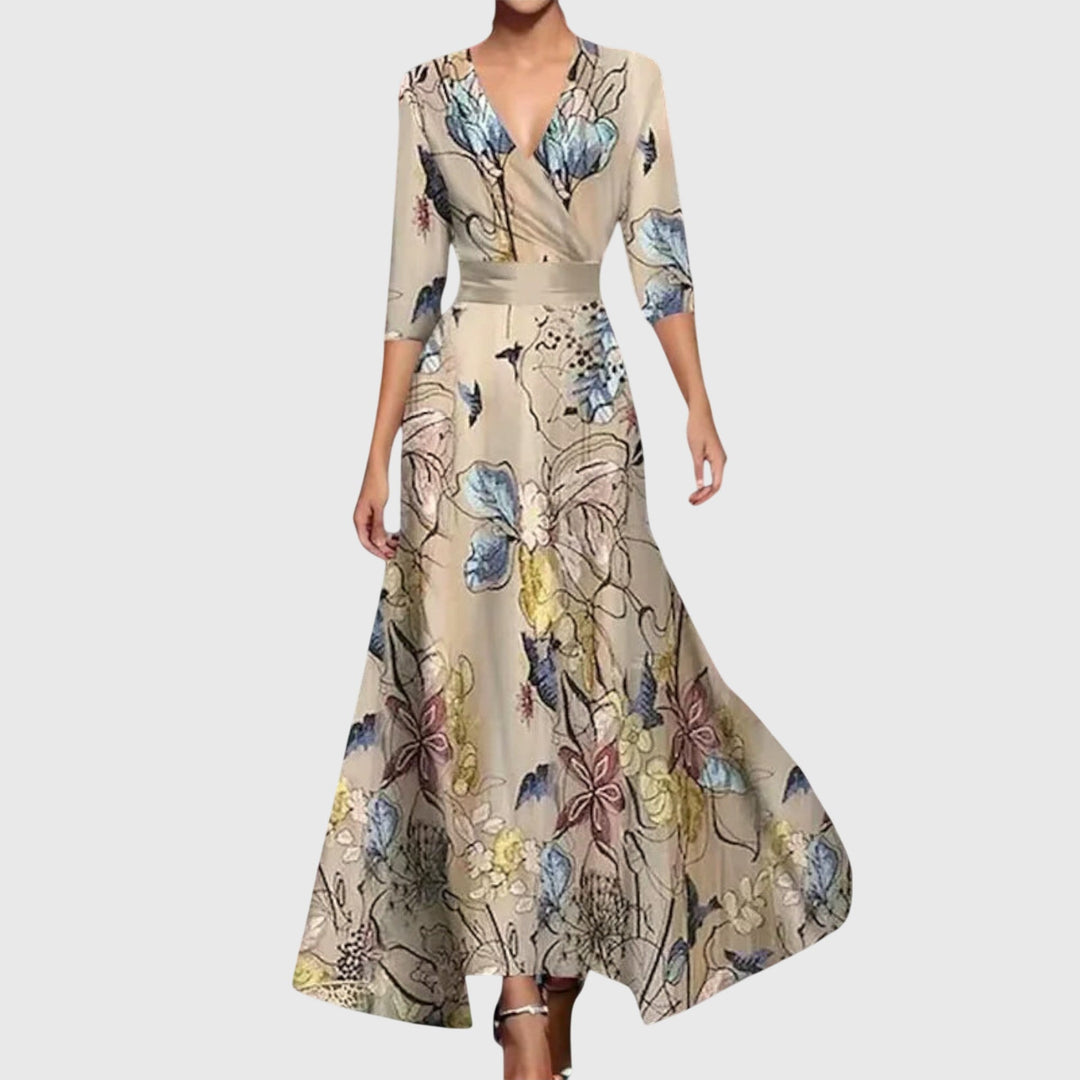 Women's Floral Wrap Maxi Dress Wedding Guest