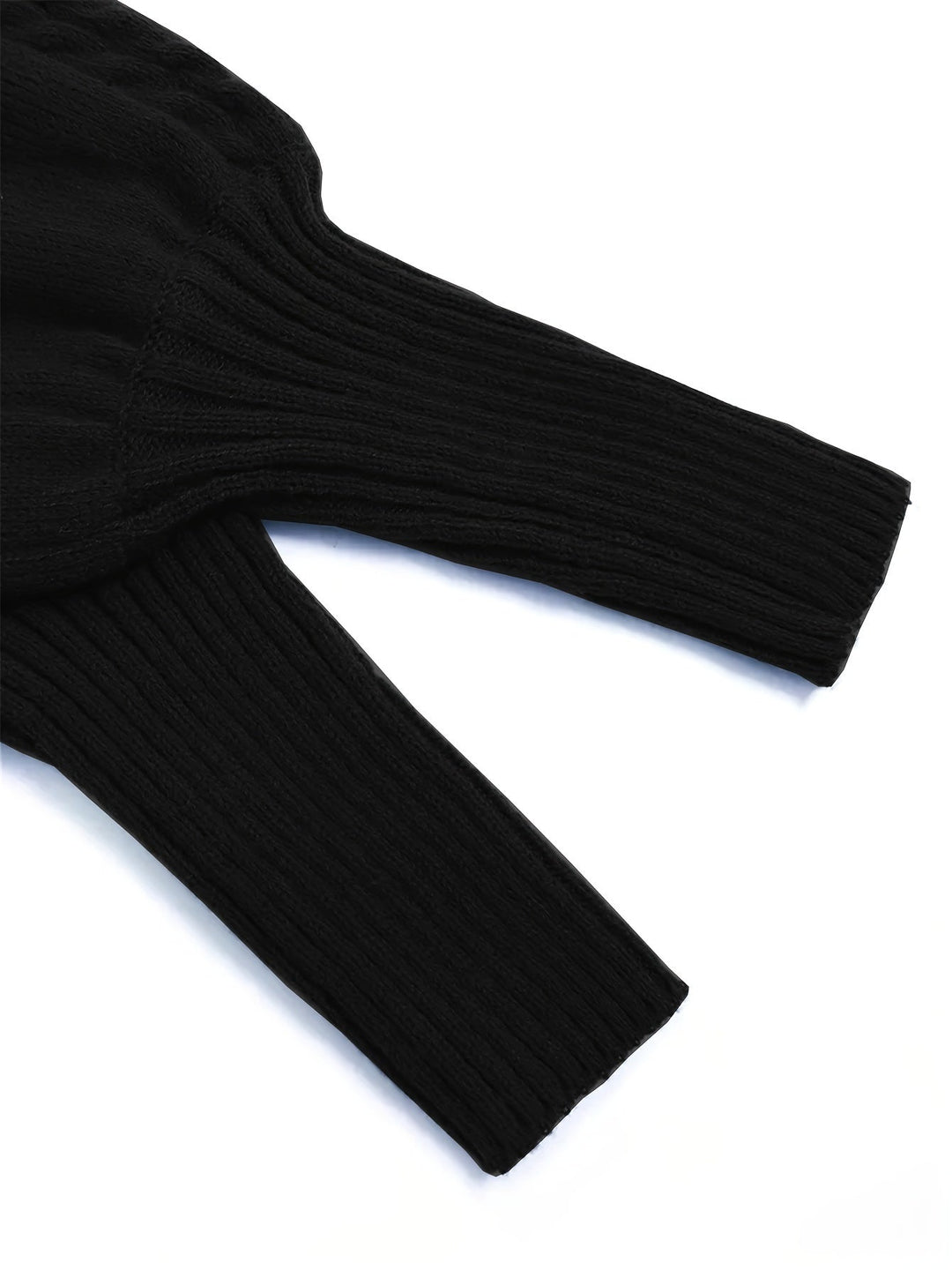Isolde | Women's Puff Sleeve Mock Neck Cable Knit Sweater