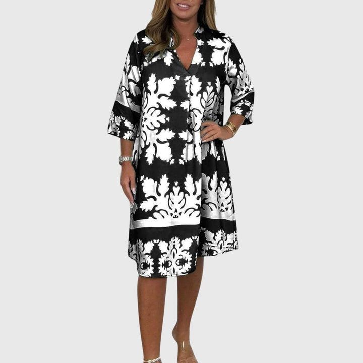 Printed Loose Fit Midi Dress