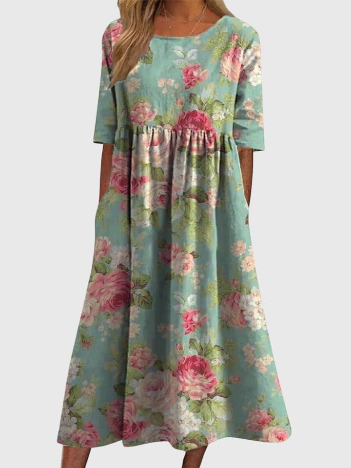 Floral Cotton Casual Summer Midi Dress