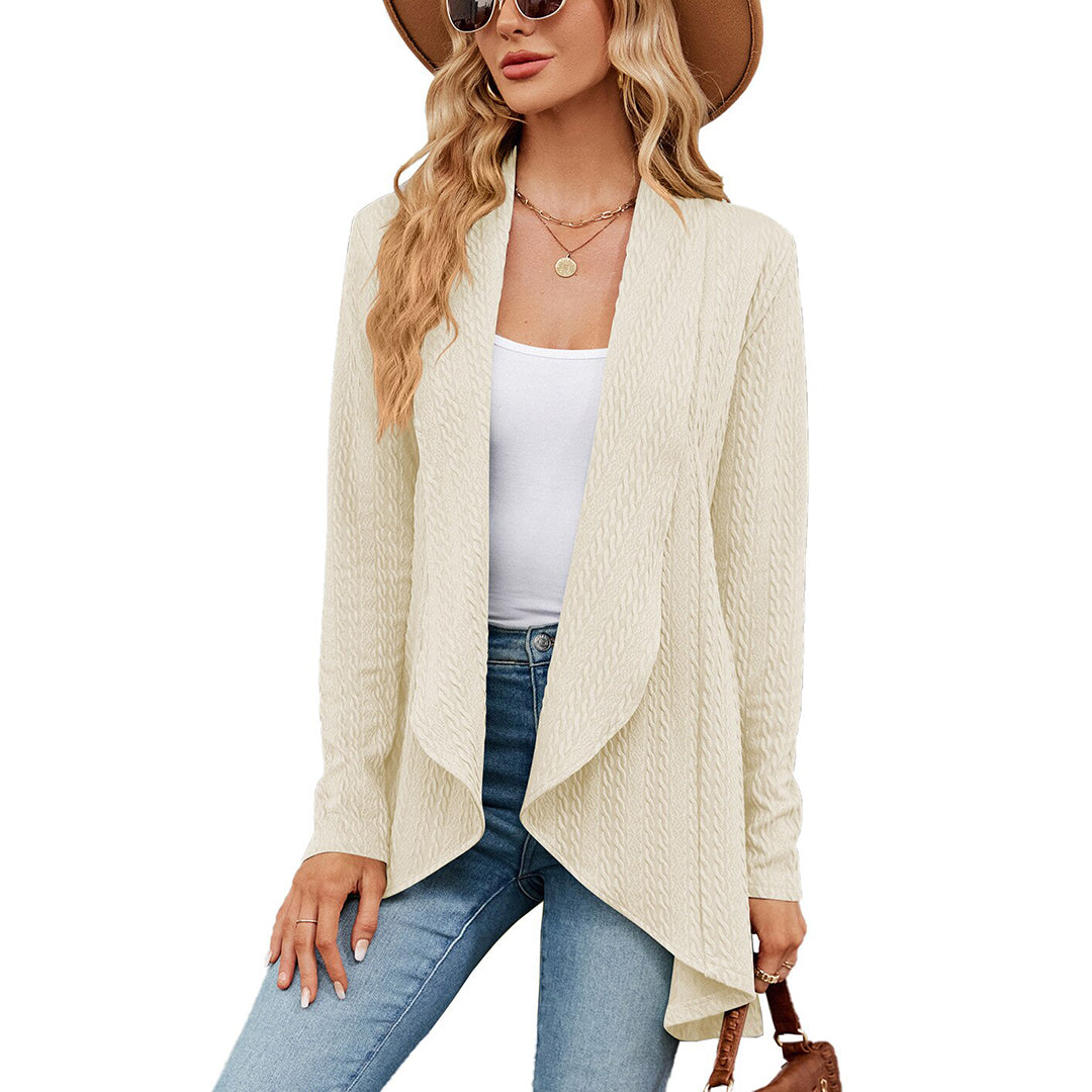 Marisela | Women's Open Front Cable Textured Longline Cardigan