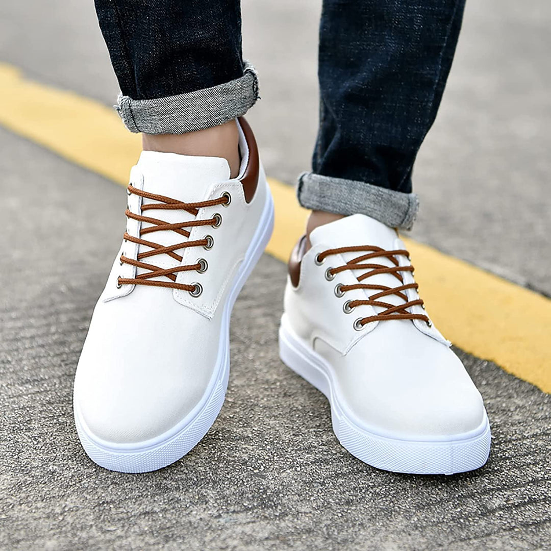 Canvas Lace Up Flatform Mens Sneakers - Contrast Detail