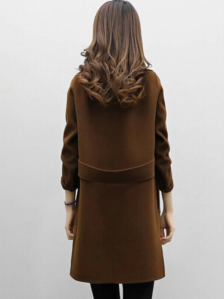 Marisol | Women's Longline Coat with Double-Breasted Button Front