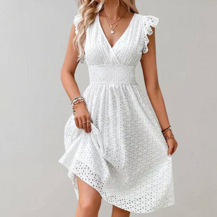 Cotton A Line Casual Summer Midi Dress