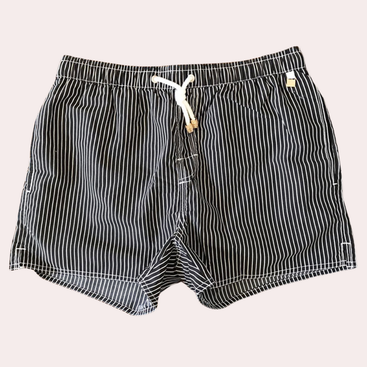 Striped Elasticated Drawstring Quick Dry Swim Trunk