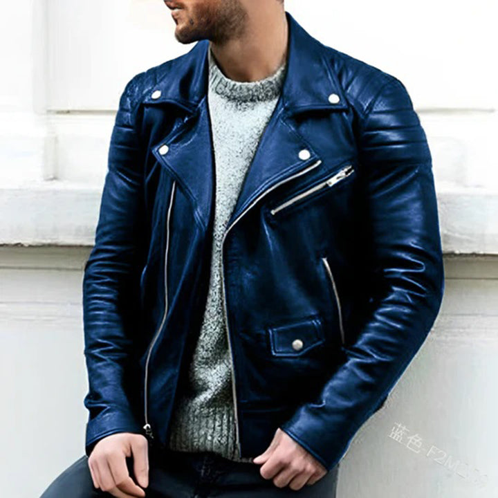 Cash | Men's Biker Jacket with Asymmetric Zip
